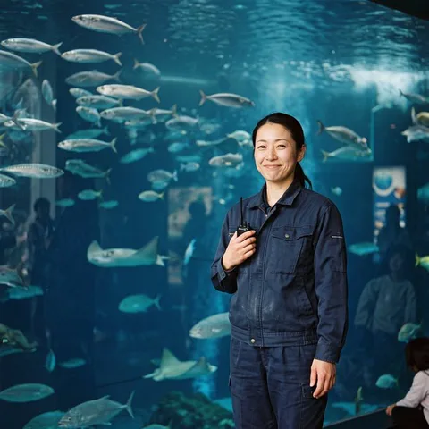 40代女性飼育員のポートレート