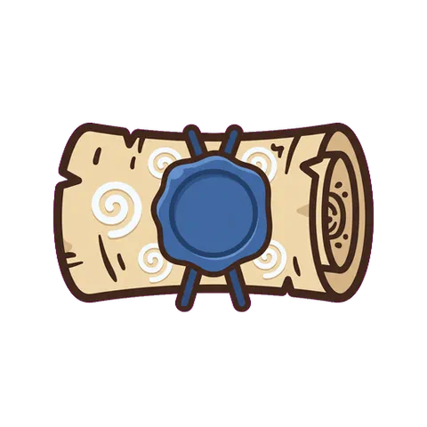転送の巻物(ゲームアイテムアイコン、透過)