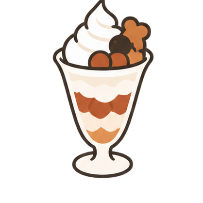 白いミルククリームのパフェ